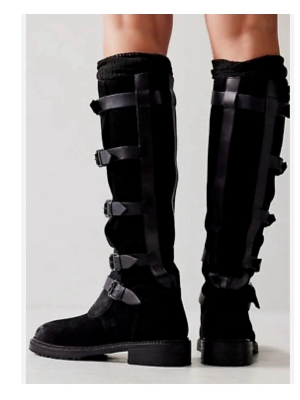 Free People Tristie Buckle Suede Boots Size 9.5 NWT